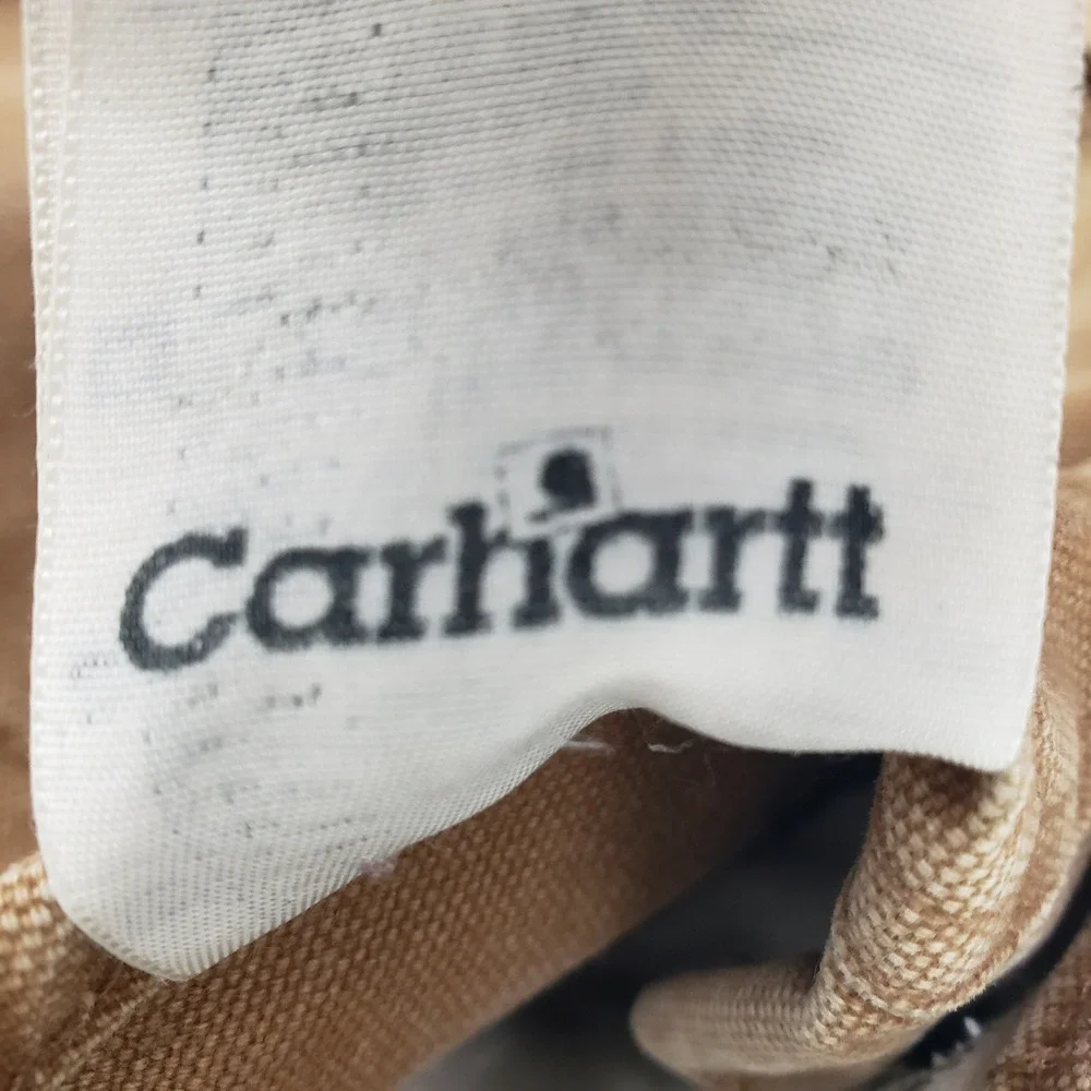 Vintage Carhartt Thrashed Duck Canvas Quilted Lined Bib Overalls 42x34 Distress